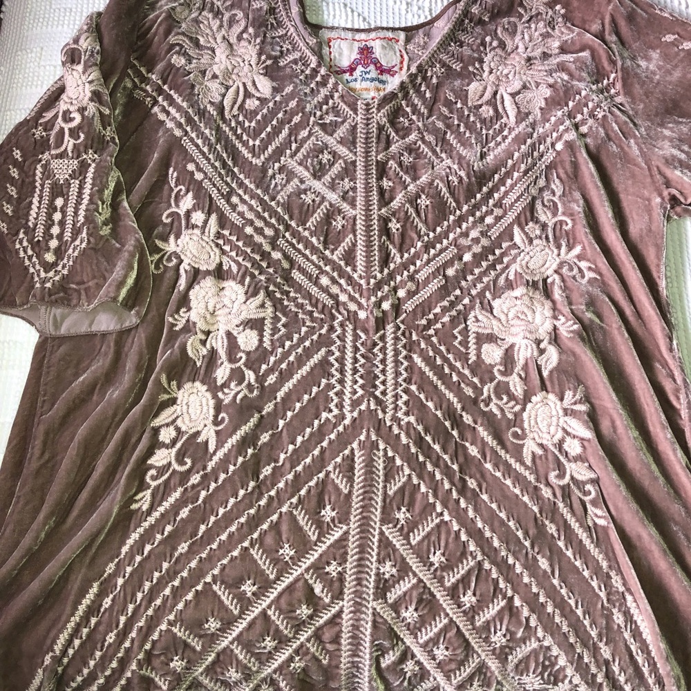 Johnny Was XL Dusty rose velvet tunic